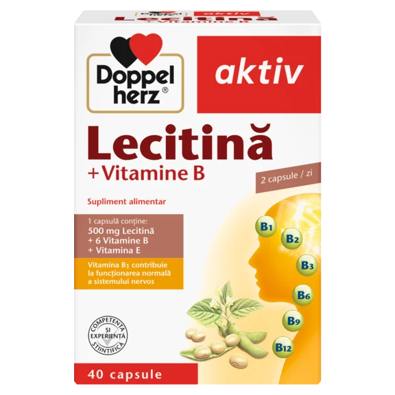 Illustration of the product packaging Doppelherz aktiv Lecitină + Vitamine B front view